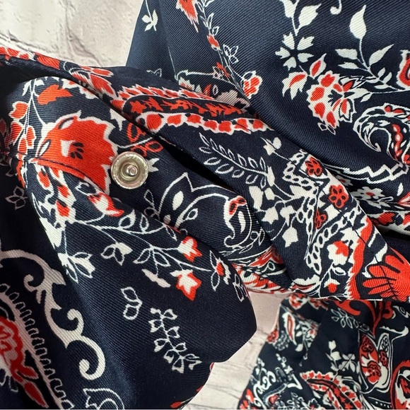 Janie and Jack Floral paisley Navy sleeveless romper sz 18-24M - Picture 3 of 6